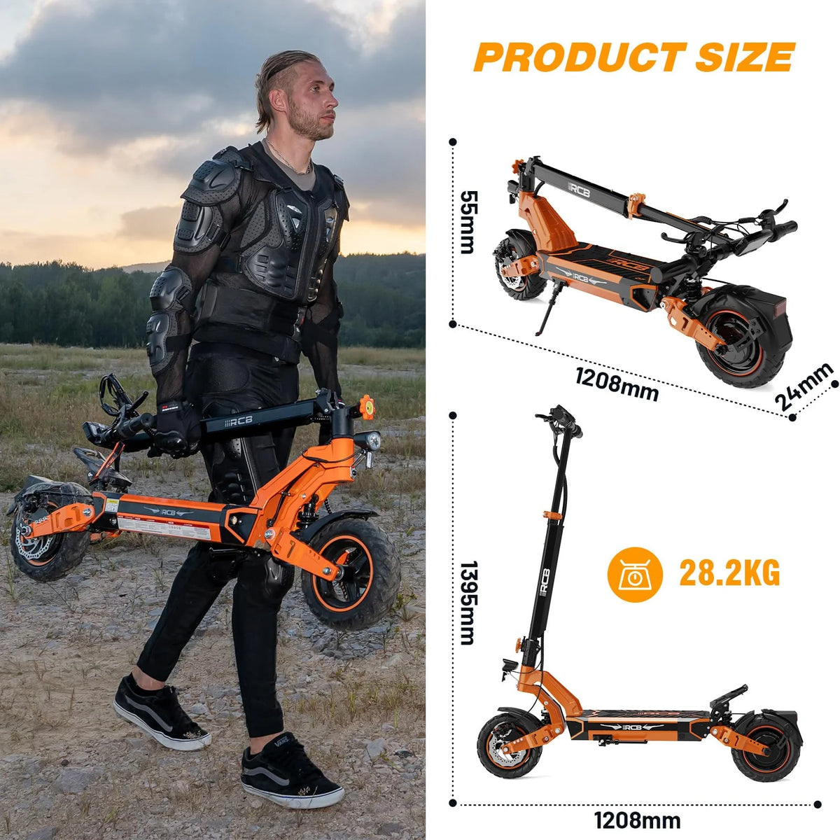 Scooter Électrique Rcb D7 Pro size and dimensions