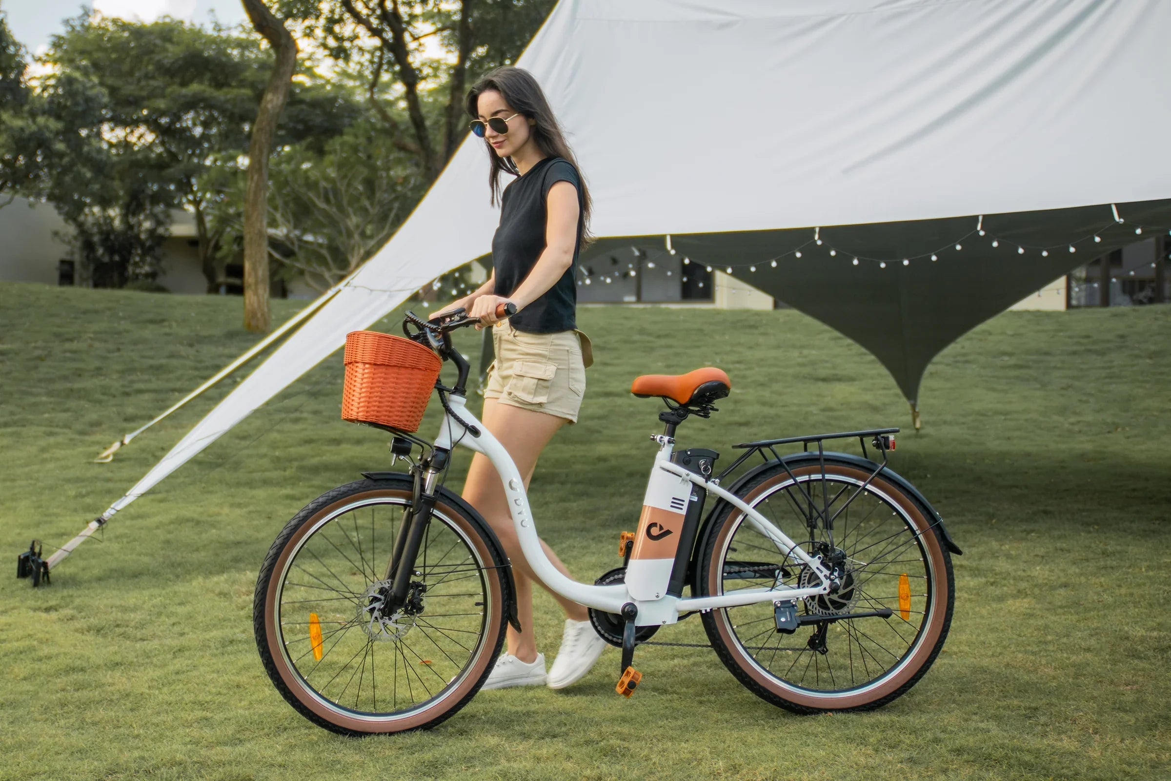 lightweight electric bikes white dyu bike