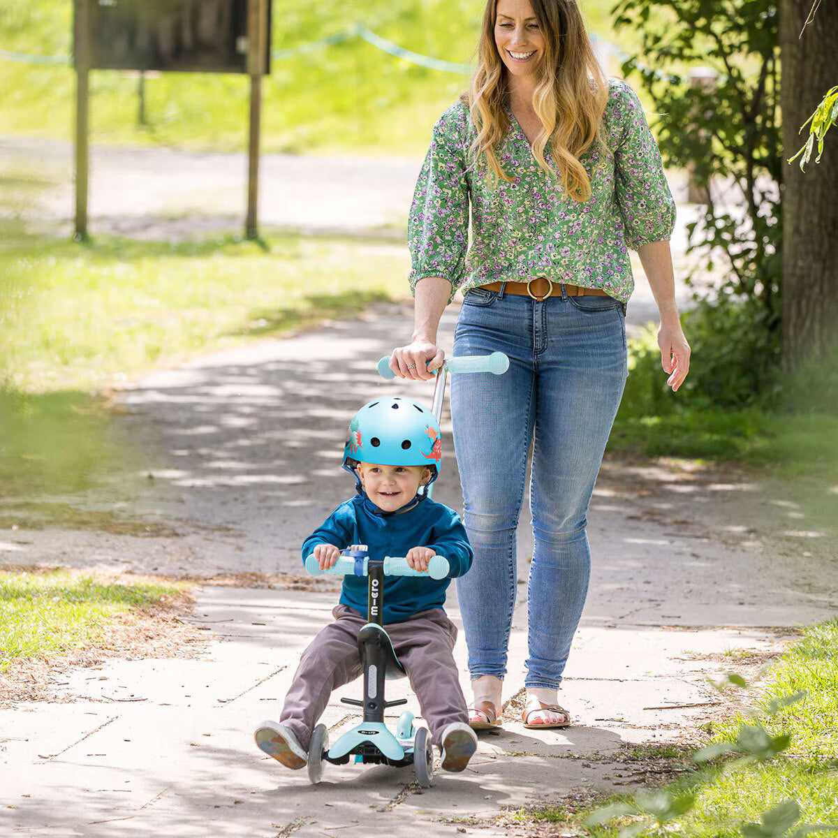 toddler scooter push along with handle for parent
