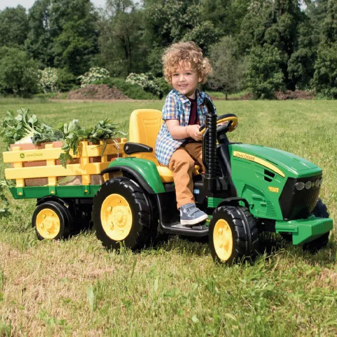 kids ride on tractor electric with trailer uk stock trail surge