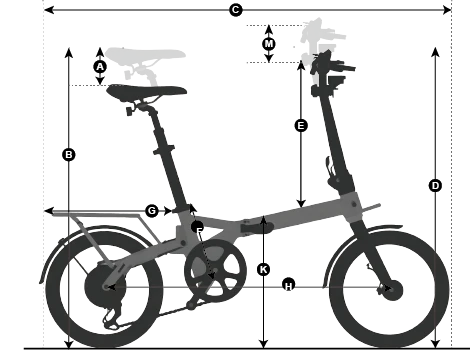 ENGWE Zip Lightweight Electric Bike size and dimensions