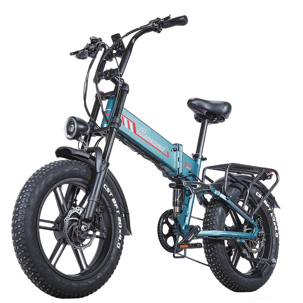 Fat Bike Elettrica RANDRIDE YX20M-2 Blu, Pieghevole, a Doppio Motore 4