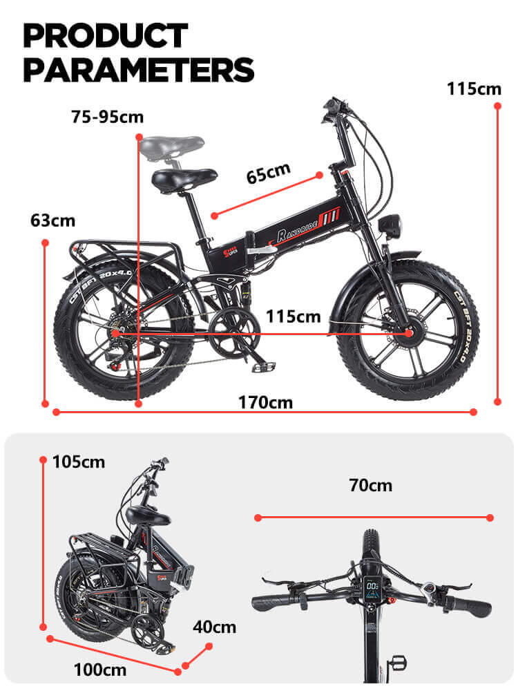 Vélo Électrique Pliant Randride Yx20M-2 size and dimensions
