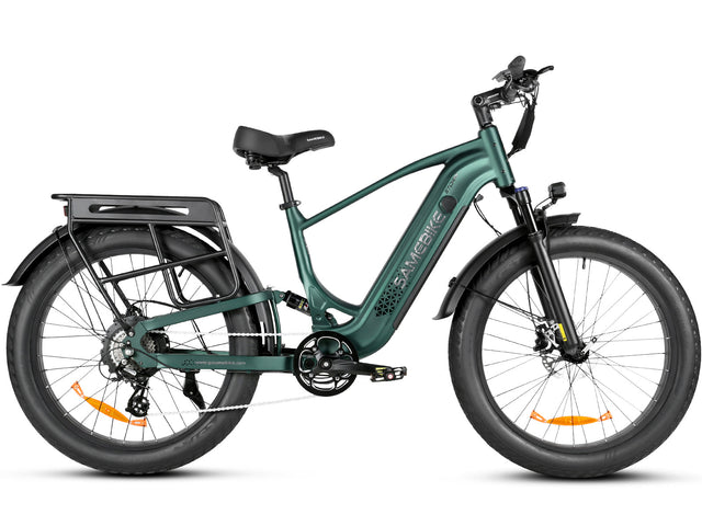 SAMEBIKE Storm 26-Inch Full-Suspension Fat Tyre Electric Bike – Dark Green colour, manufacturer product photograph