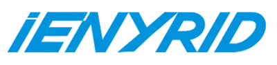 Blue and white logo displaying the word IENYRId in stylized, uppercase letters with sharp angles and a modern design.