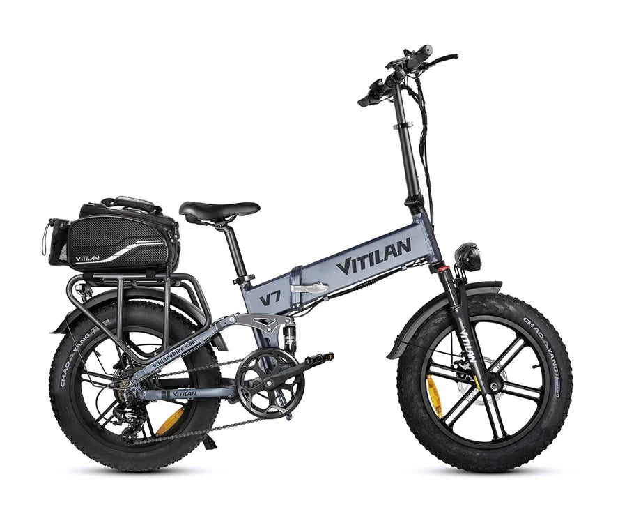 Vitilan V7 750W Folding Full Suspension Fat Tyre Electric Bike – 48V 20Ah 8