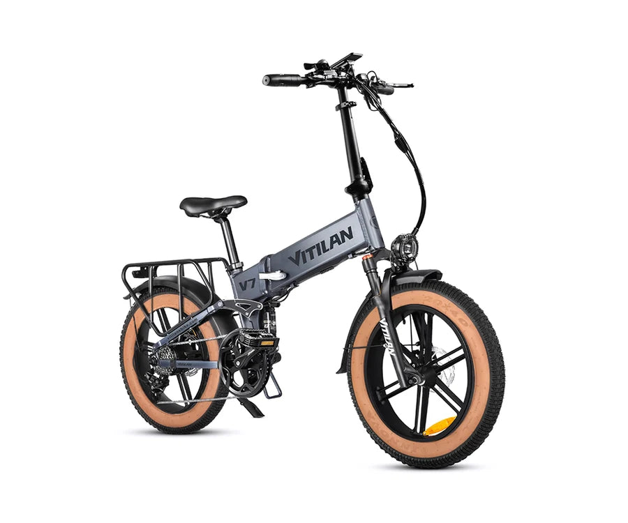 Vitilan V7 750W Folding Full Suspension Fat Tyre Electric Bike – 48V 20Ah 10