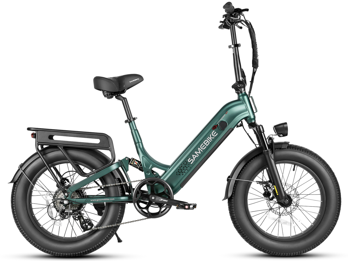 SAMEBIKE Voyager-XT Full-Suspension Fat Tyre Electric Bike – Dark Green colour, manufacturer product photograph