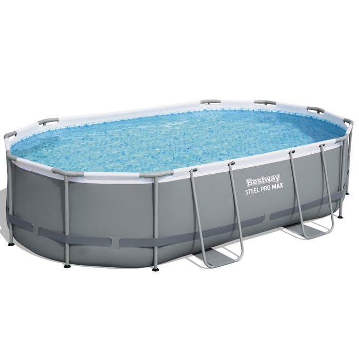 Bestway 16ft x 10ft x 42" Oval Power Steel Above Ground Swimming Pool, Filter Pump & Accessories (2024)