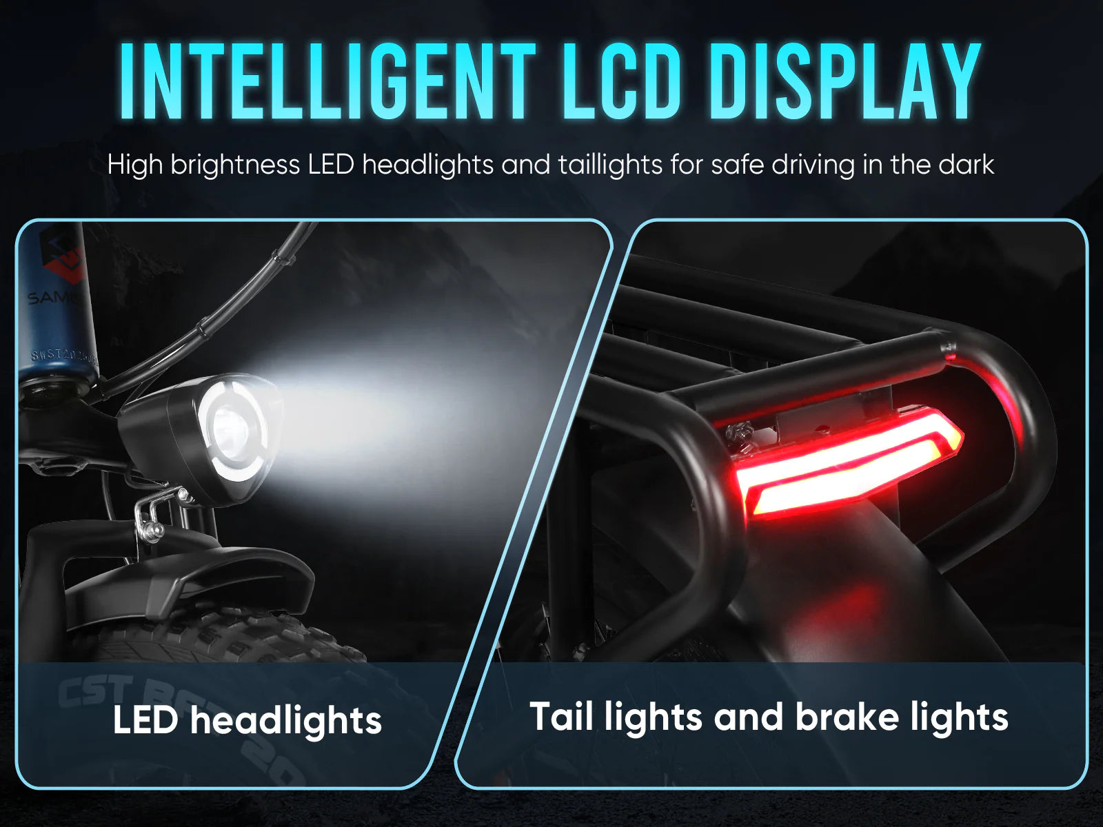 Samebike RS-A02 Pro Electric Bike 250W 48V 15Ah Fat Tyre E-Bike Samebike