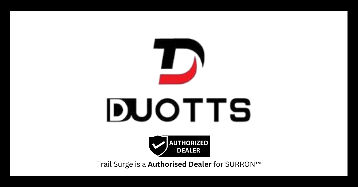Black and red stylized "D" logo above the text "DUOTTS" with a shield icon and "AUTHORIZED DEALER" below on black background