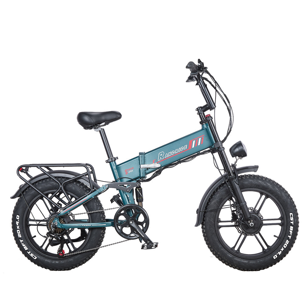 RANDRIDE YX20M-2 Blue Dual Motor Folding Fat Tyre Electric Bike – Blue product photograph