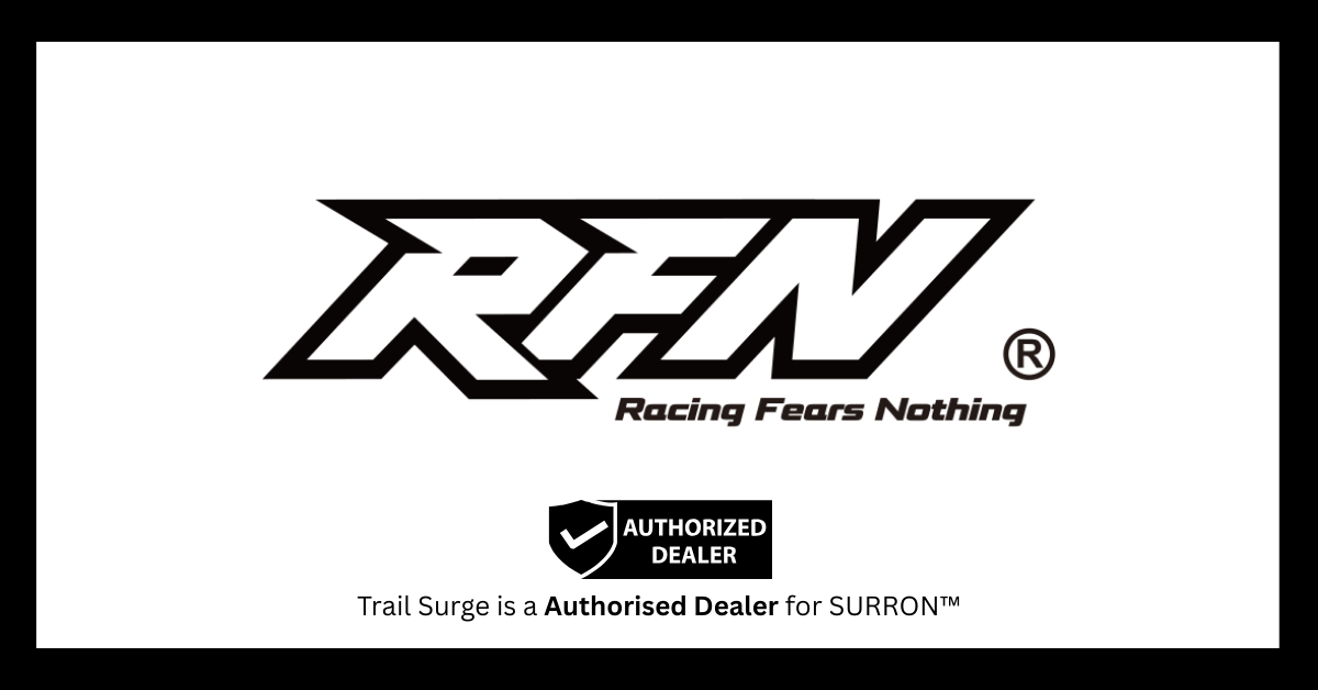 Bold white RFN logo with a tagline and a shield icon labeled "Authorized Dealer" on a transparent background.