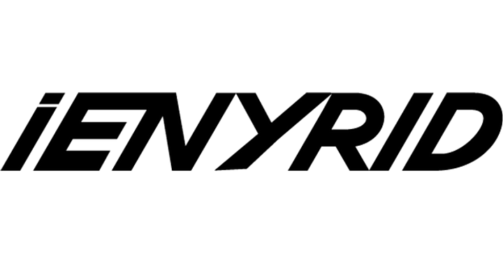 Black, bold, slanted text logo that reads “IENYRID” on a plain white background.