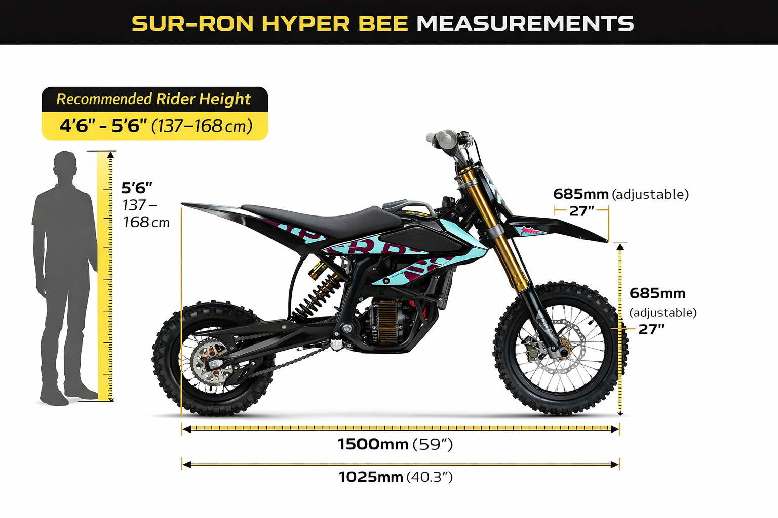 Surron™ Hyper Bee dimensions