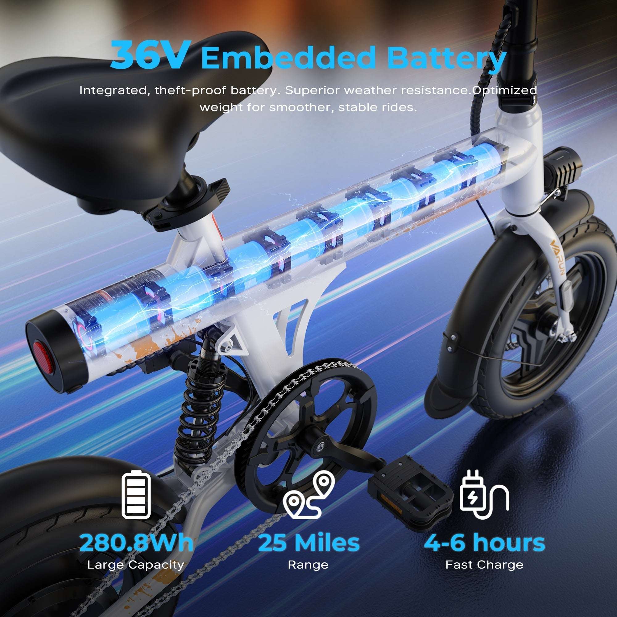 Varun C14-1 Mini Electric Bike 36V 7.8Ah 20MPH 14 Inch E-Bike Varun