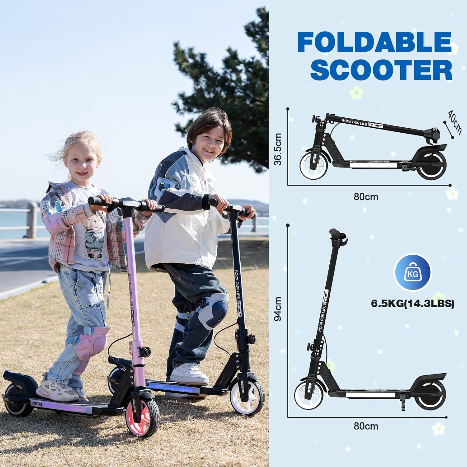 Trottinette Électrique Rcb R12 130 W Pour Enfants dimensions