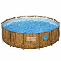 Bestway 14' x 42" Steel Pro MAX Splashview Round Pool Set above ground pool