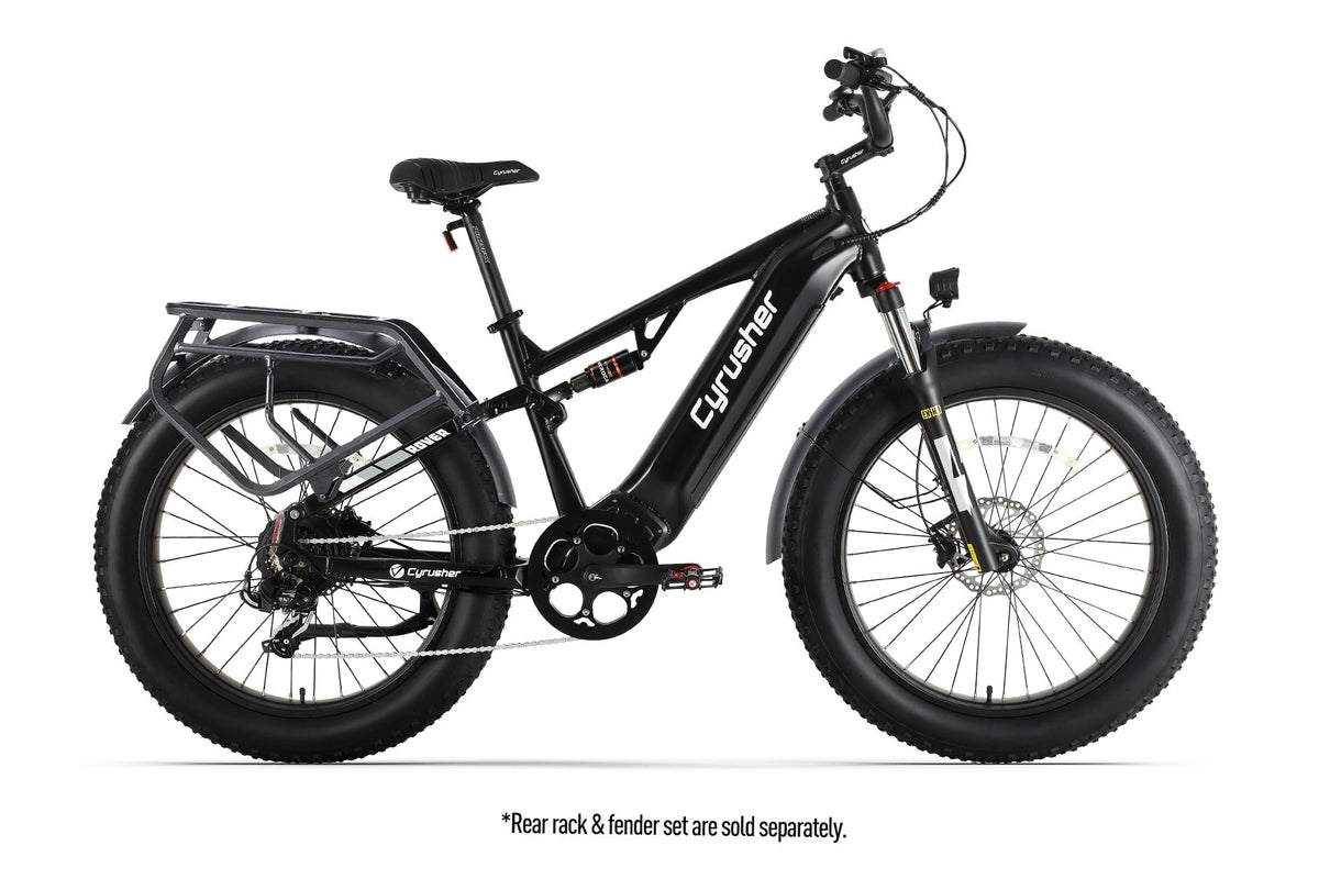 Cyrusher Rover black electric bike detail