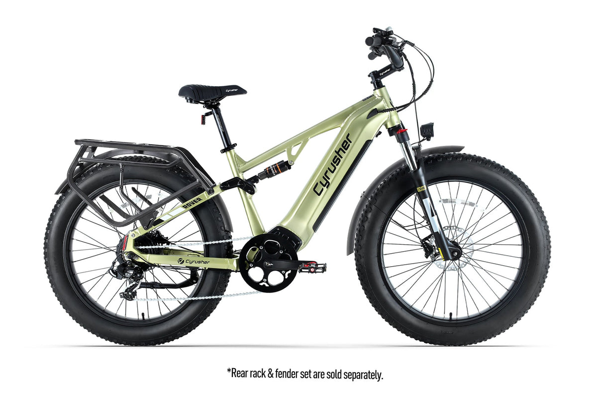 Cyrusher Rover green electric bike detail