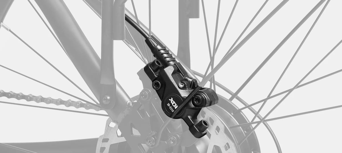 Emoko EC27 electric bike hydraulic brake close-up