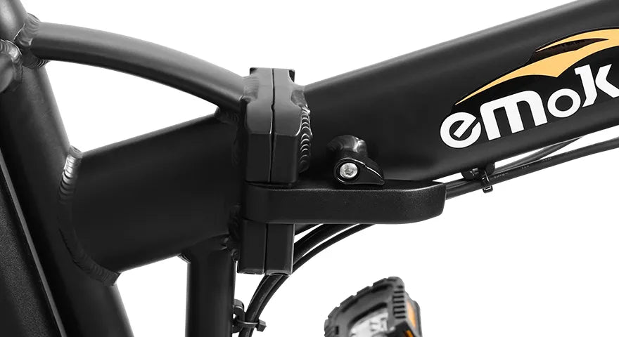 Emoko C94 electric bike folding frame hinge close-up