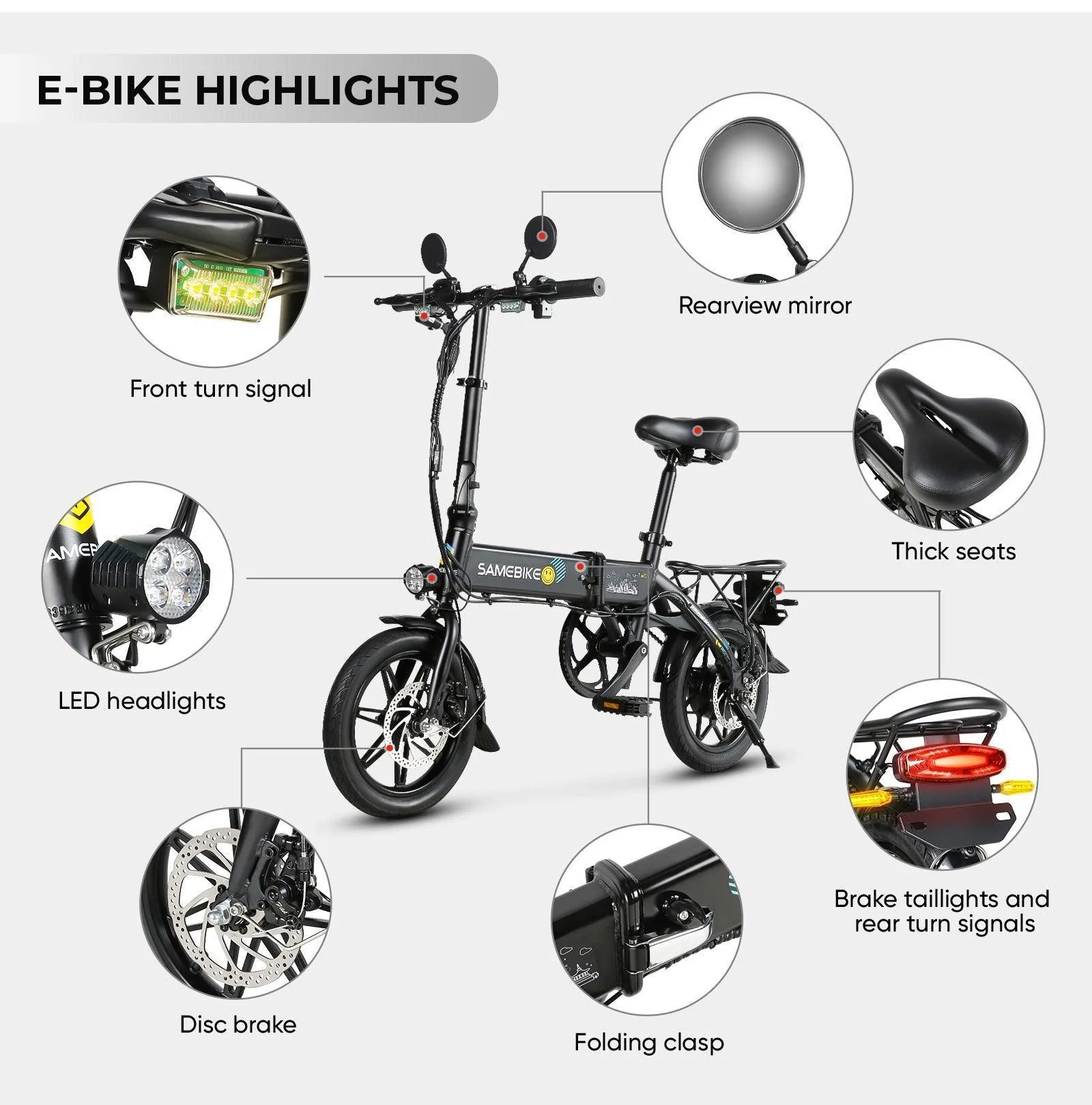 Samebike YINYU14 14” Electric Bike 36V 7.8A Samebike