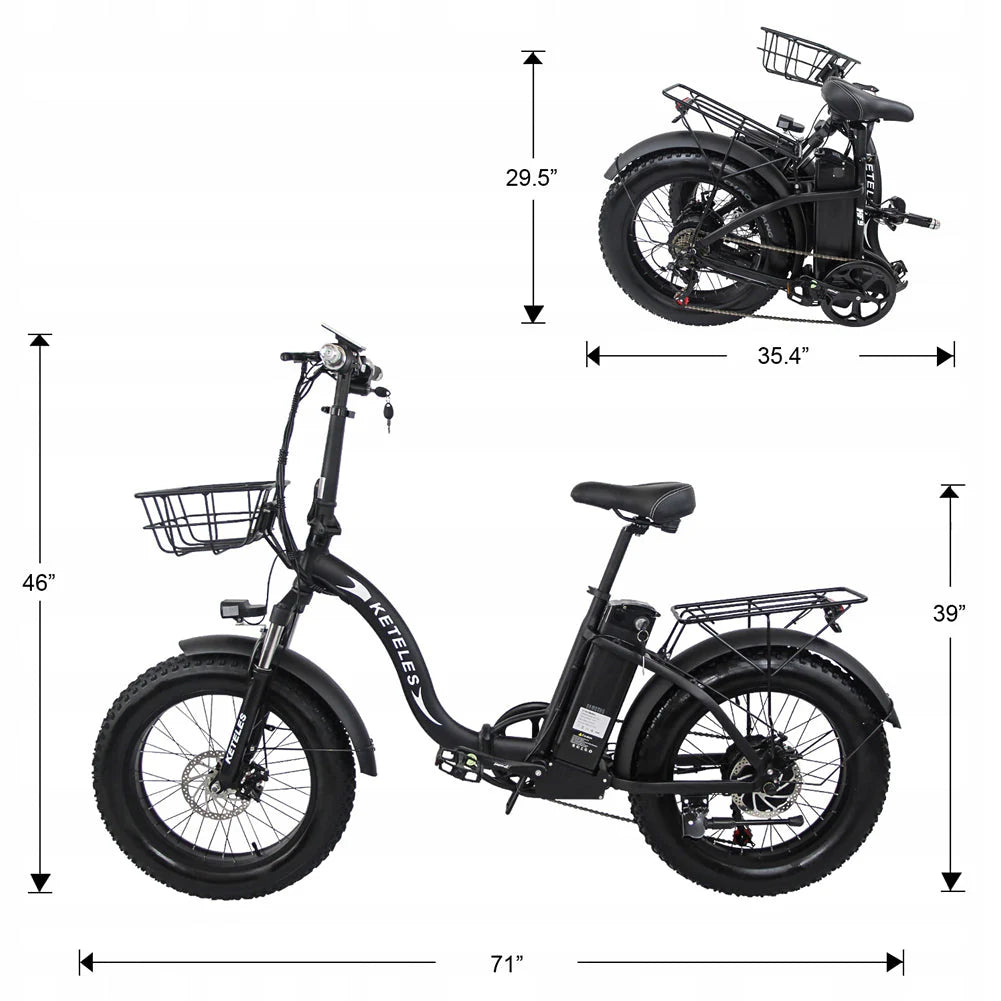 KETELES KF9 20 Inch Folding Electric Bike 48V 35AH KETELES