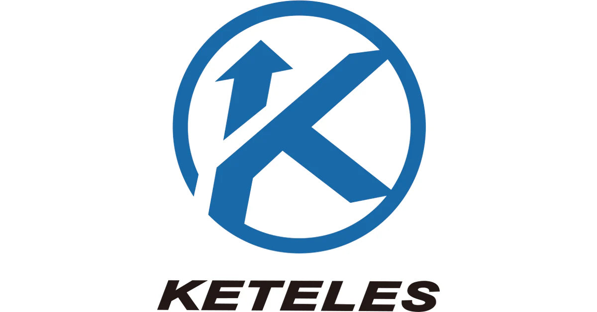 A blue letter K with an upward arrow integrated into its left side, all inside a blue circle. The word KETELES appears below in bold, black uppercase letters.