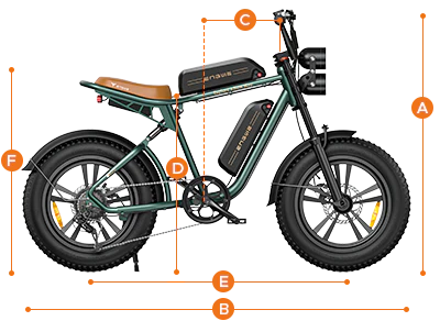 Vélo Électrique Engwe M20 size and dimensions