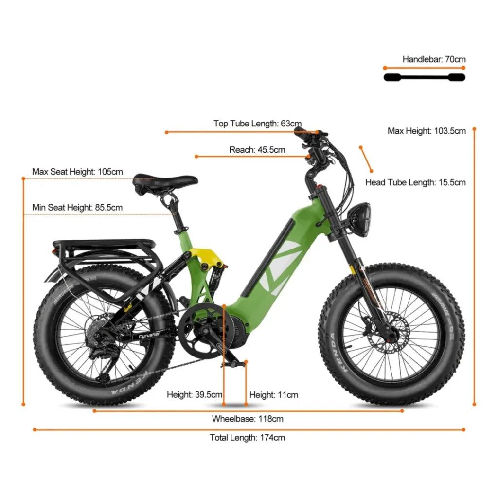 Cyrusher Quest Electric Bike 250W 52V 20Ah Cyrusher