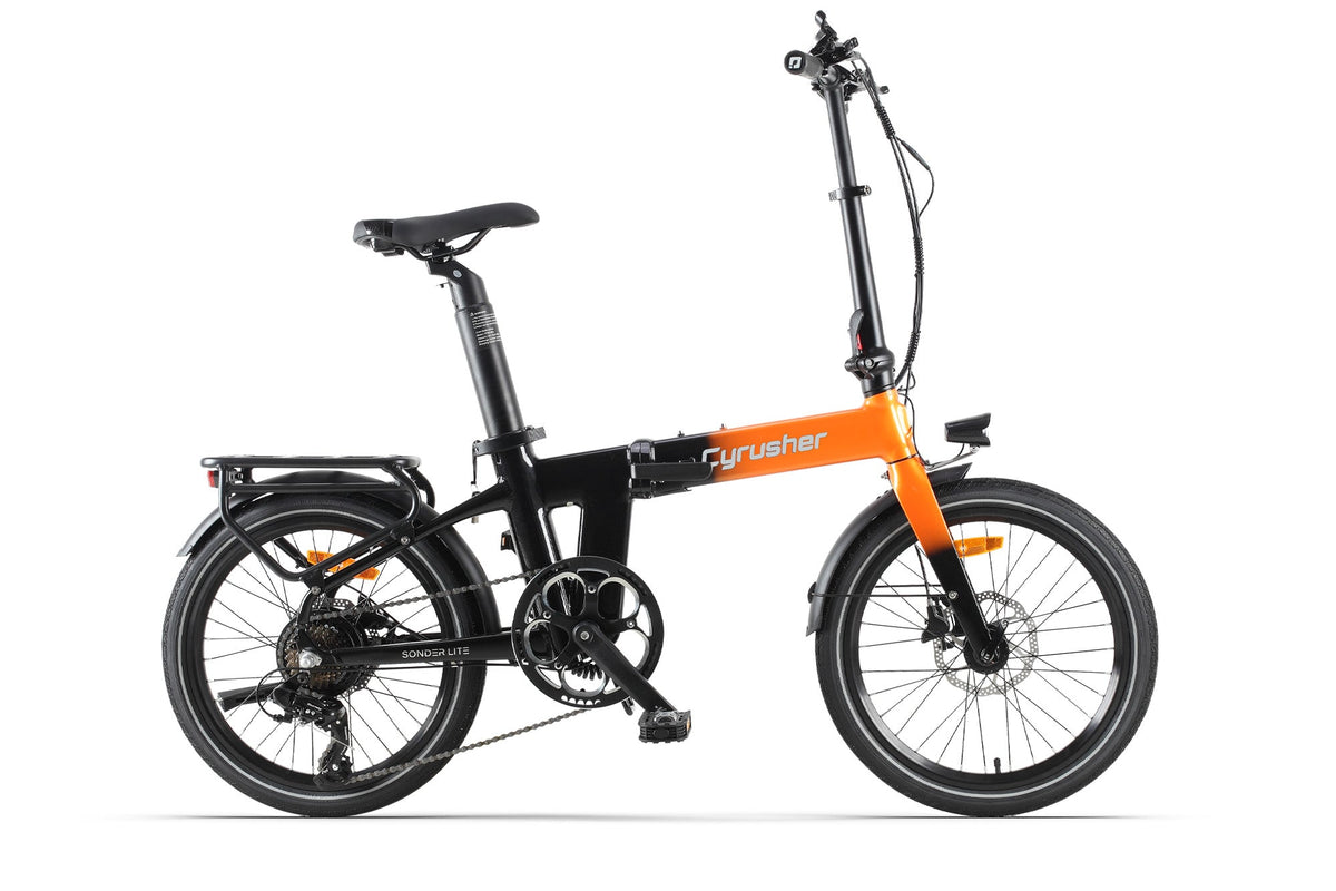 Cyrusher Sonder Lite folding electric bike in orange