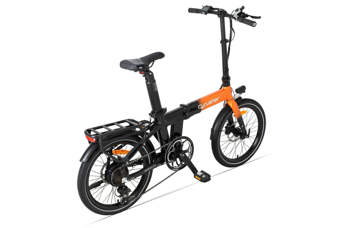 Cyrusher Sonder Lite folding electric bike in orange