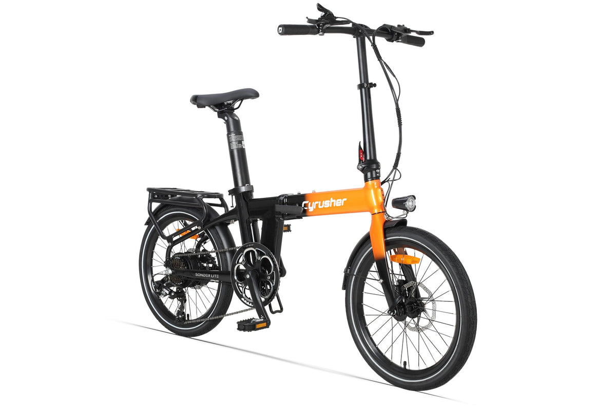 Cyrusher Sonder Lite folding electric bike in orange