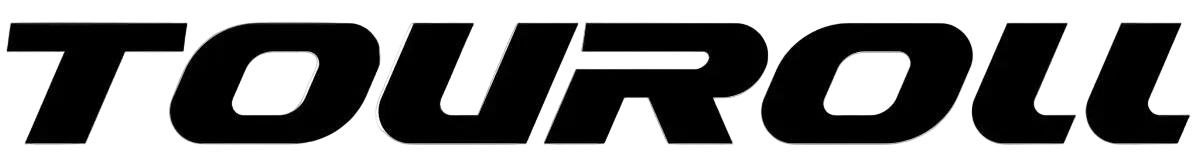 Black, bold, italicized text in all capital letters reads TOUROLL on a white background.
