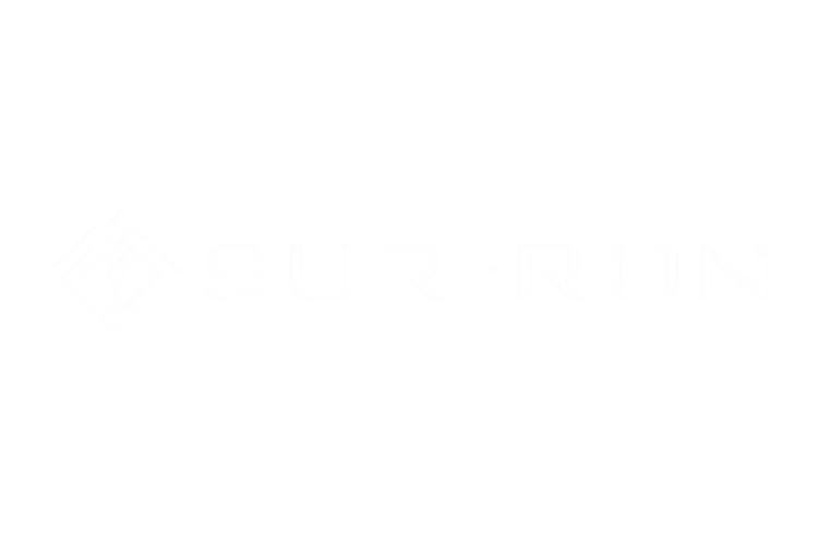White Sur-Ron logo with geometric diamond icon on a transparent background