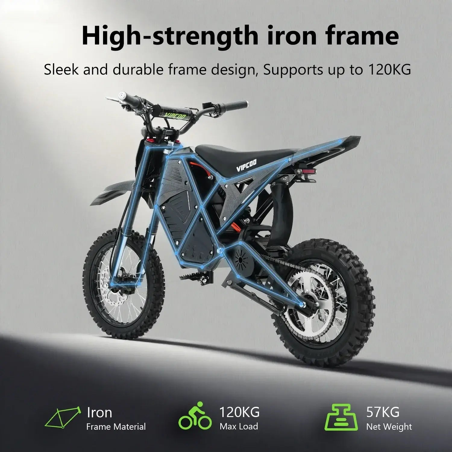 VIPCOO H3 Electric Dirt Bike - Full Suspension - 63KM/H Vipcoo