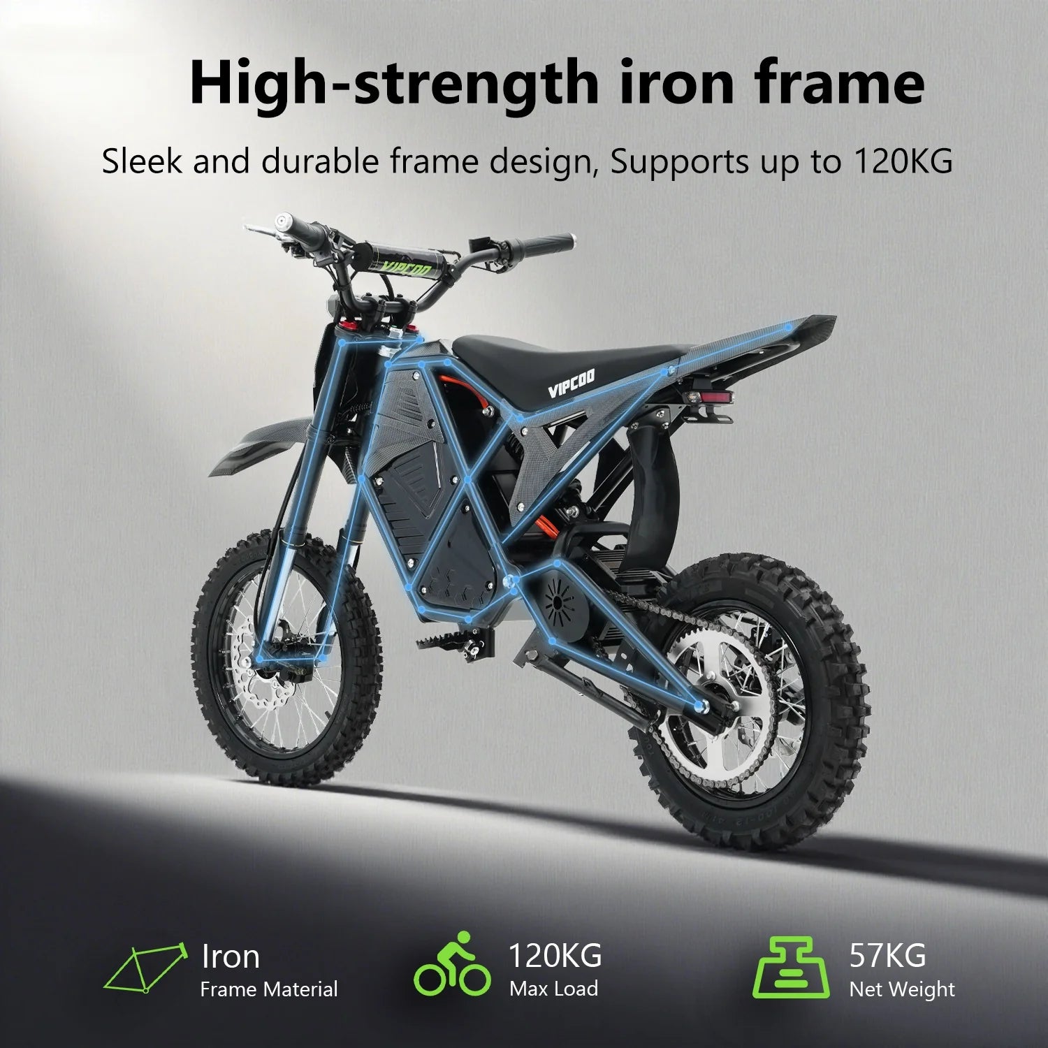 VIPCOO H3 Electric Dirt Bike - Full Suspension - 63KM/H Vipcoo