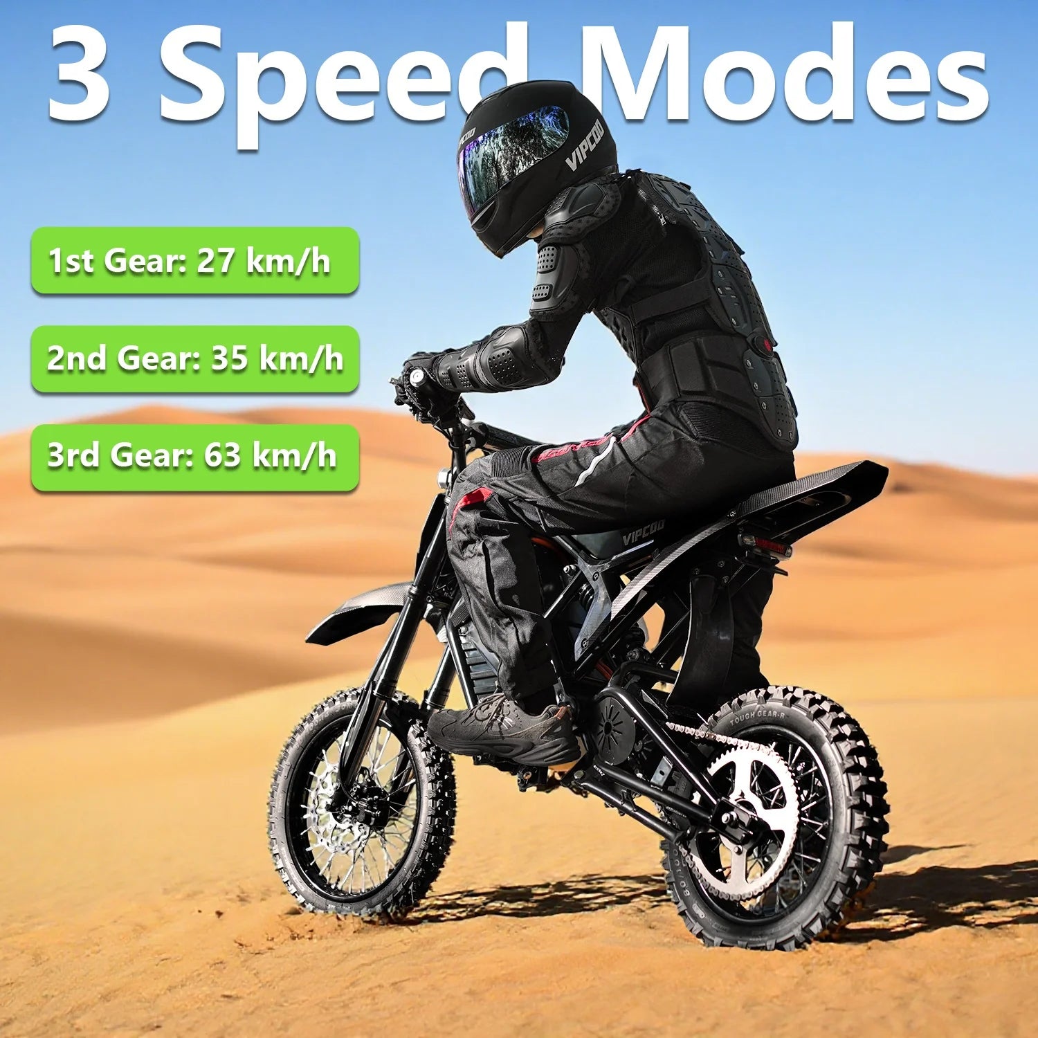 VIPCOO H3 Electric Dirt Bike - Full Suspension - 63KM/H Vipcoo