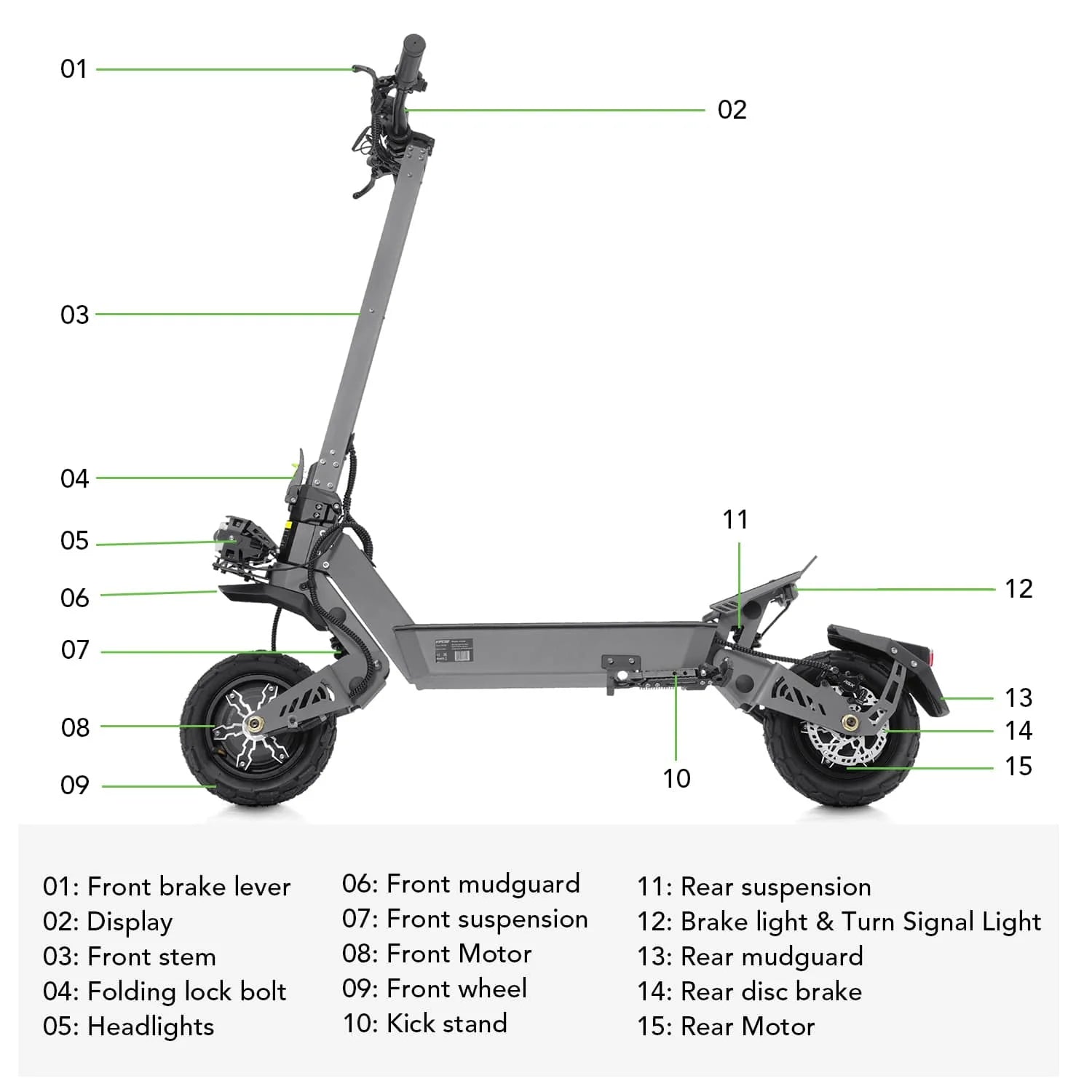VIPCOO VS9 Dual Motor 3600W 60V 26Ah Electric Scooter Vipcoo