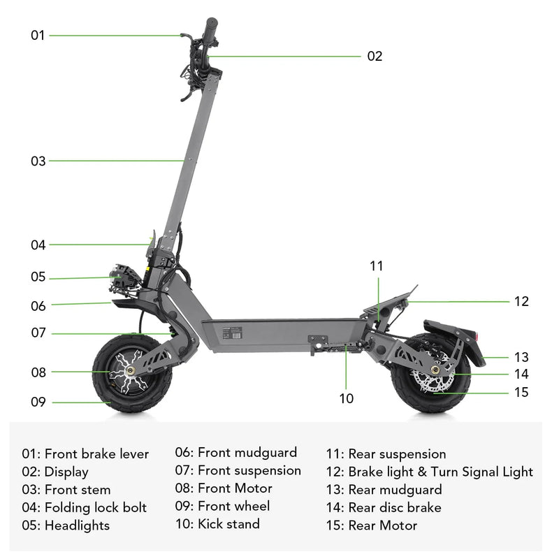 VIPCOO VS9 Dual Motor 3600W 60V 26Ah Electric Scooter Vipcoo