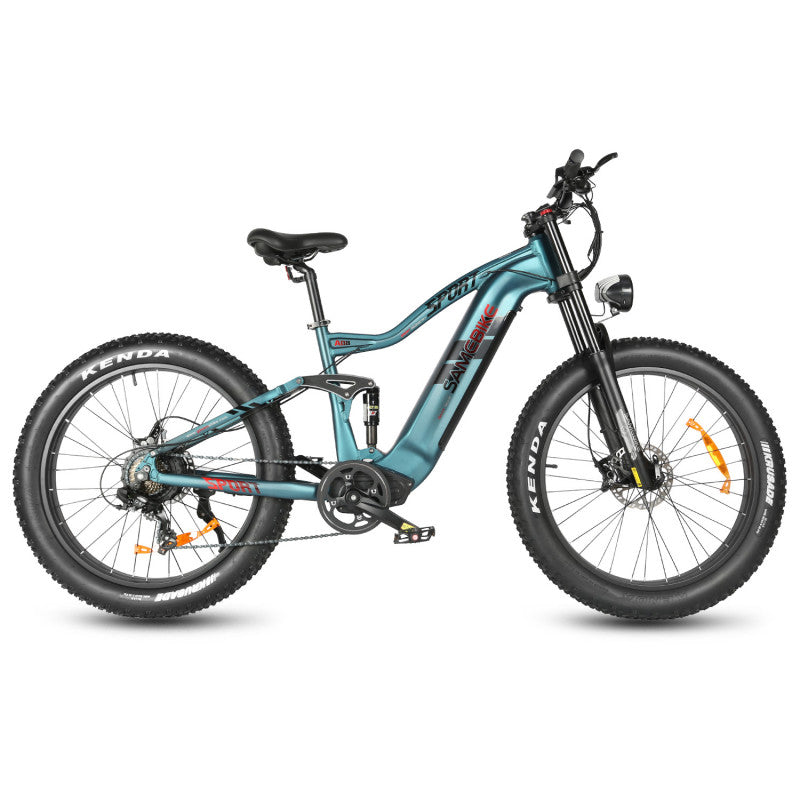 SAMEBIKE RS-A08-II Full-Suspension Fat Tyre Electric Mountain Bike – Blue, alternate side image