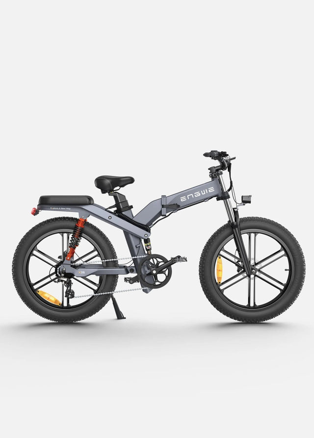 Bicicleta eléctrica de ruedas anchas ENGWE X26 plegable, con doble suspensión