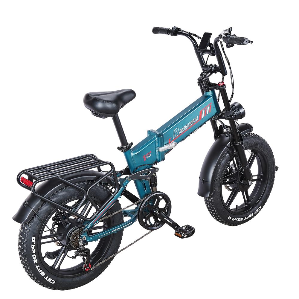 Fat Bike Elettrica RANDRIDE YX20M-2 Blu, Pieghevole, a Doppio Motore 3