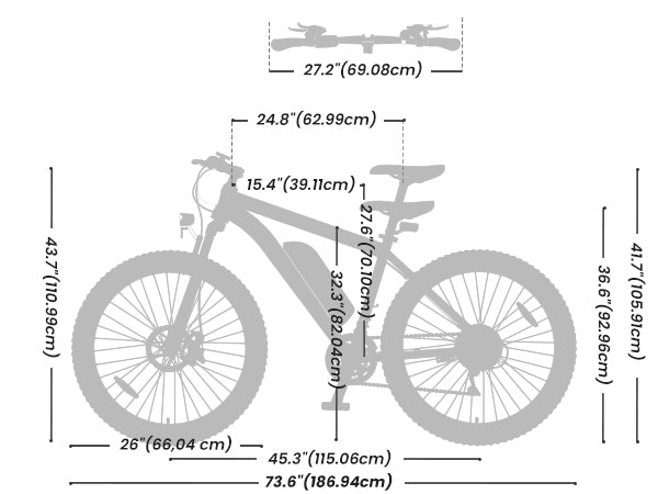 Touroll U1 Electric Bike dimensions
