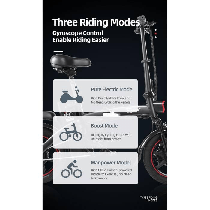 DYU A5 14" Foldable Electric Bike 250W 48V 7.5Ah