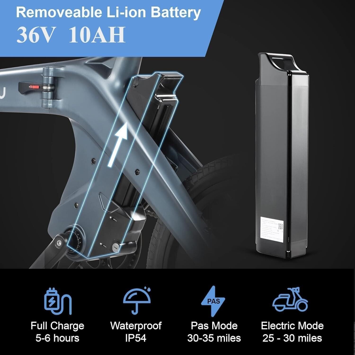 DYU T1 20'' Foldable Electric Bike 250W 36V 10Ah