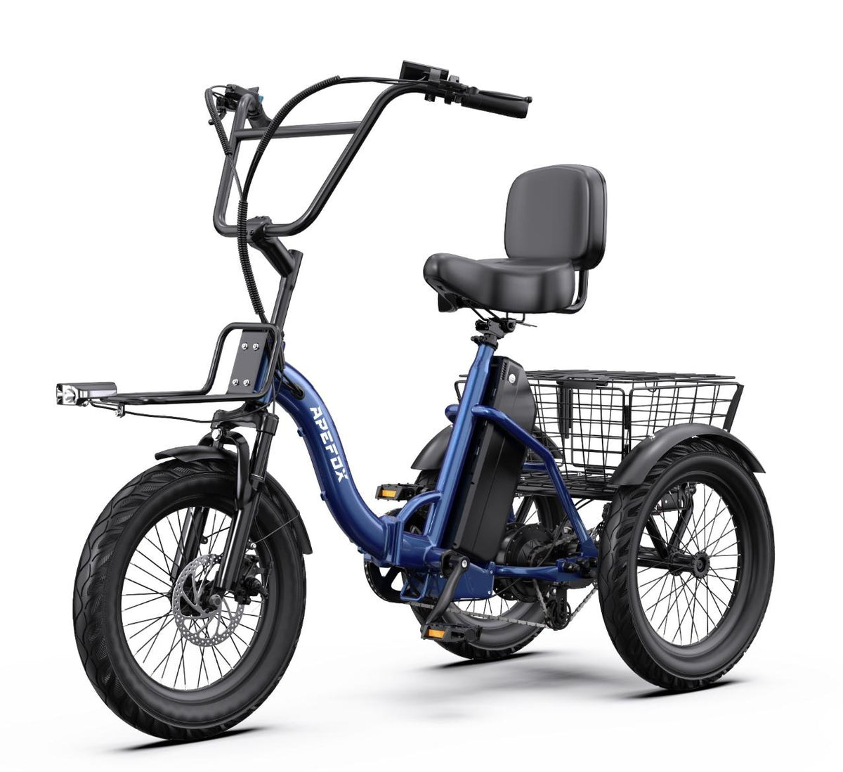 Apefox RH30 Three-Wheel Electric Cargo Trike – Dark blue product photograph