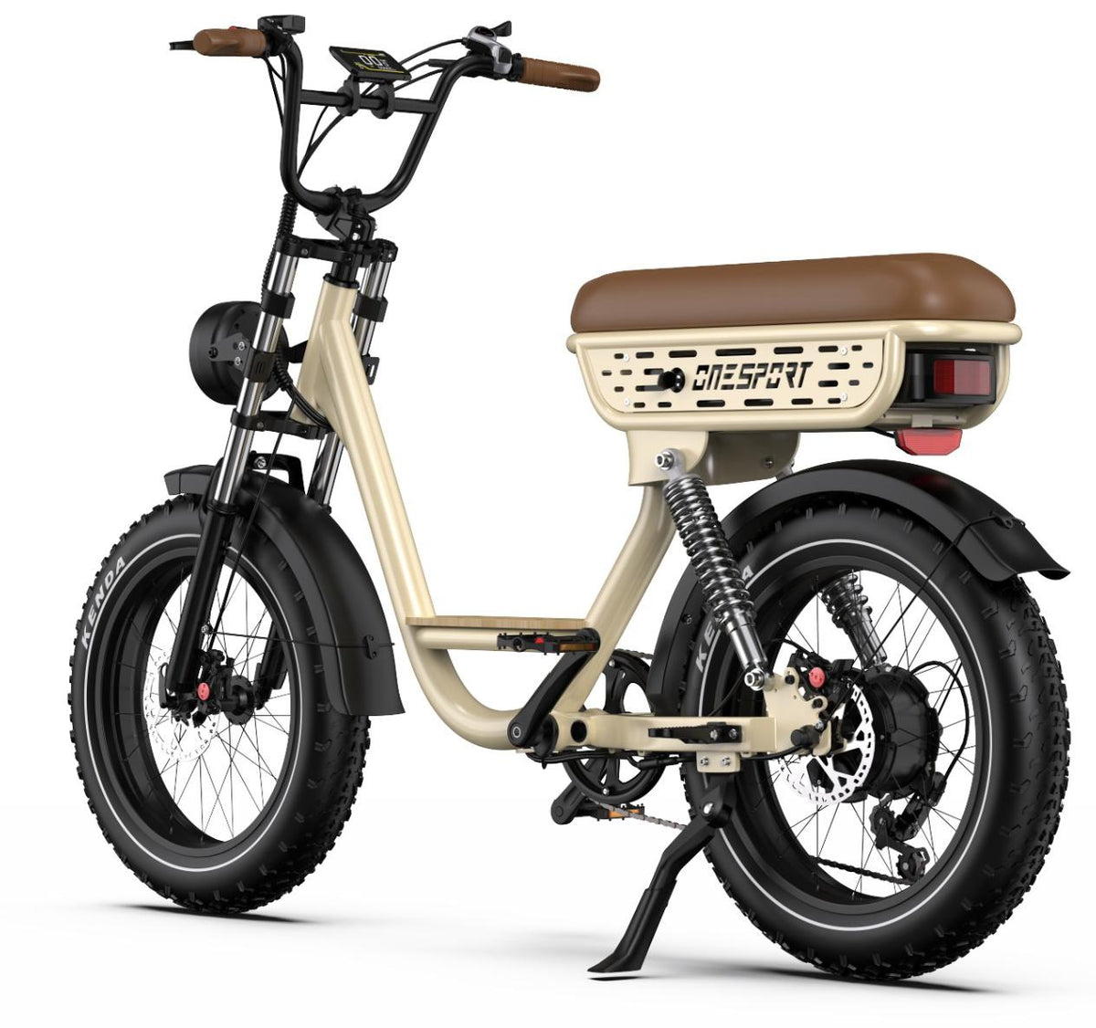 Onesport W77 Fat-Tyre Electric Bike – Beige product photograph