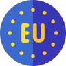 European Union logo with blue circle and yellow dots
